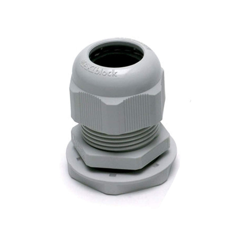  [AUSTRALIA] - ASI 3001319 Waterproof M25 Plastic Cable Gland with Locknut, M25 Thread,10mm to 17 mm Clamping Range, Light Gray (Pack of 10)