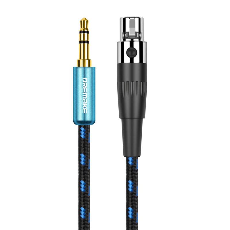  [AUSTRALIA] - DREMAKE 3.5mm 1/8‘’ TRS Aux Male to Mini XLR 3-Pin Female Audio Cable, 5FT Mini XLR to 1/8 Inch Stereo Headphone Cable for Professional Recording Studios, Live Performances, Schools - Blue Tweed 5Feet/1.5M