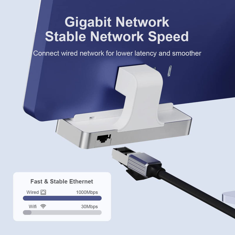  [AUSTRALIA] - Hagibis iMac Hub with 1000Mbps RJ45, USB C 3.1, USB 3.0 Ports and SD/Micro SD Card Reader, USB-C Clamp Hub USB C Docking Station for 2021 iMac 24 inch (with RJ45) With RJ45