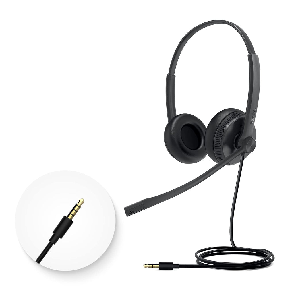  [AUSTRALIA] - Yealink Headset with Microphone 3.5mm Headphone with Mic for PC Computer Laptop Phones Teams Certified Work Office Headset (Stereo) Stereo