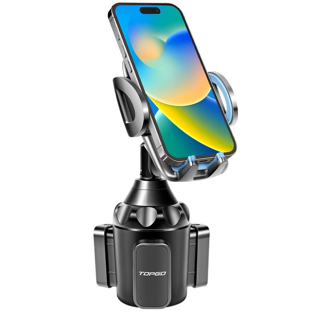  [AUSTRALIA] - TOPGO Cup Holder Phone Holder, [Secure & Stable] Car Cup Holder Phone Mount Cell Phone Automobile Cradle for iPhone, Samsung and More Smart Phone -Blue Blue 8 inch