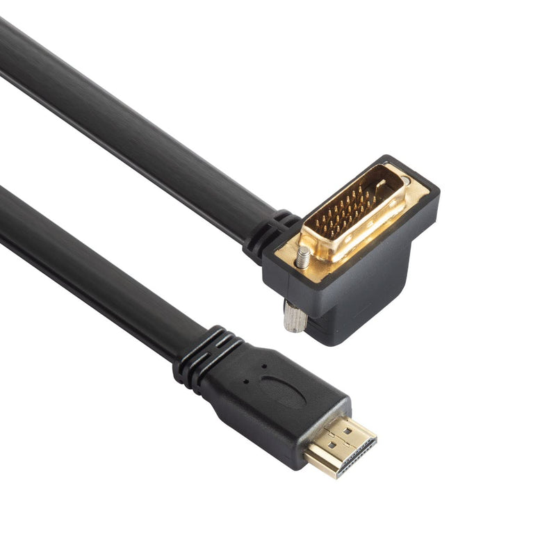  [AUSTRALIA] - DVI to HDMI Cable Short, Bi-Directional HDMI Female to 90 Degree Angle DVI-D Converter, 1080P HDMI to DVI Adapter Lead for HDTV, PC, DVD Player, Projector, TV Box, More (Male to Male) Male to Male