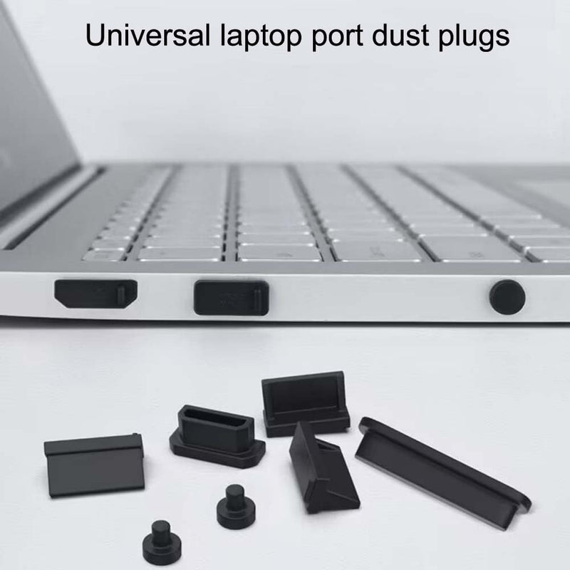  [AUSTRALIA] - 13 Pcs USB Port Cover, Silicone USB Cap Cover Anti-Dust Protector Port for PC Laptop USB Female Plug, VGA, HDMI, RJ45, SD Card, Headphone Ports Dust Stopper,Black(Universal Computer dust Plugs) Universal computer dust plugs