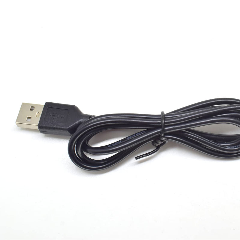  [AUSTRALIA] - 5pcs USB 2 Wire Pigtail Cable 1M 3.3ft Black 28AWG USB A Male Power Cable Plug Cord Connectors