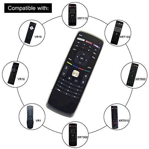  [AUSTRALIA] - Nettech Universal TV Remote XRT-112 for Almost All Vizio LED LCD Smart TV E Series TV Smart Internet Apps with Amazon, Netflix & M-GO Keys with Learning Function