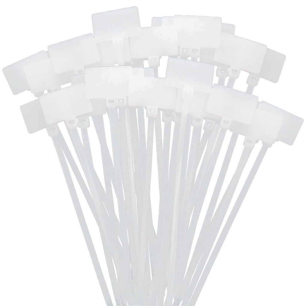  [AUSTRALIA] - ITROLLE Nylon Marker Cable Ties 300PCS White Self-locking Wire Zip Ties Cable Mark Tags Label Tie Straps Nylon Power Marking Label