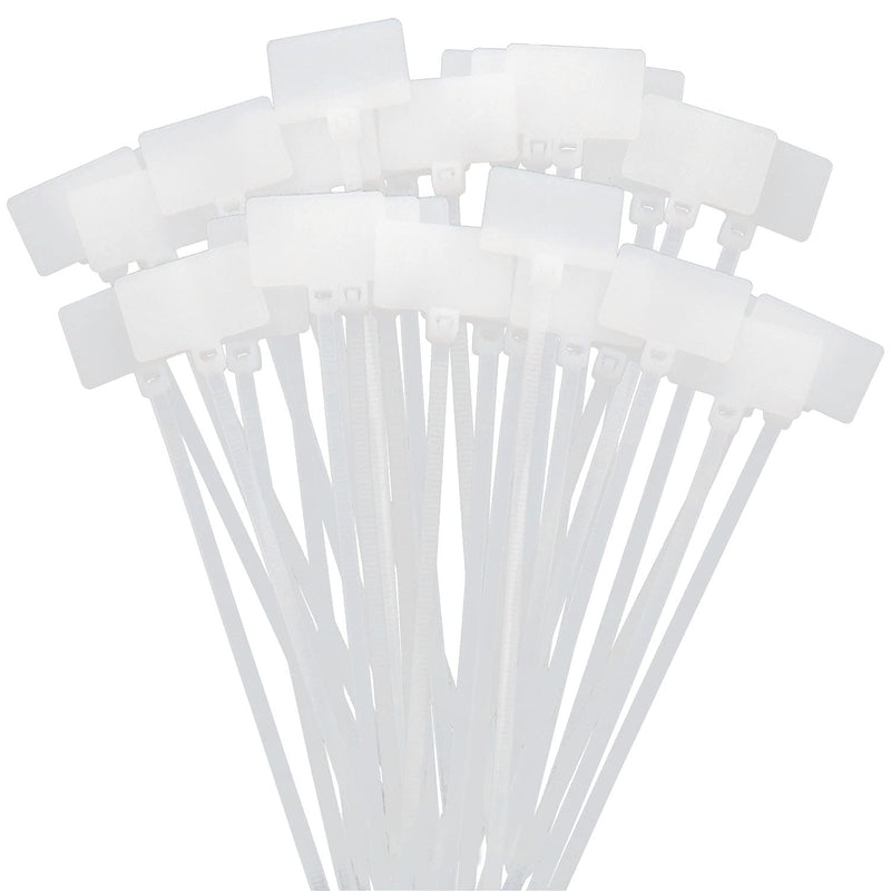  [AUSTRALIA] - ITROLLE Nylon Marker Cable Ties 300PCS White Self-locking Wire Zip Ties Cable Mark Tags Label Tie Straps Nylon Power Marking Label