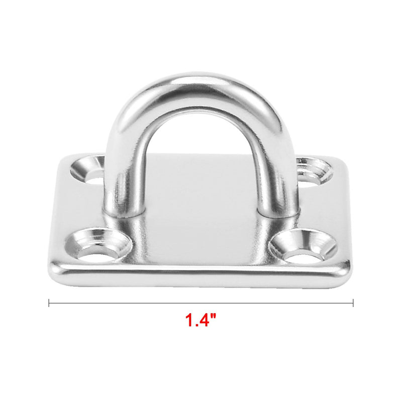  [AUSTRALIA] - uxcell 316 Stainless Steel 5mm Thick Ring Square Sail Shade Pad Eye Plate Boat Rigging 6pcs