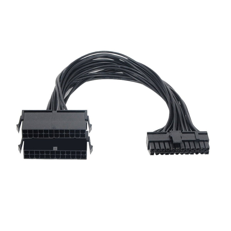  [AUSTRALIA] - Dual PSU Cable Adapter, Dual Power Supply Extension Cable Splitter Synchronizer 24 pin to 24(20+4) pin Male to Female for Computer ATX Motherboard 18AWG/1FT 1 Pack