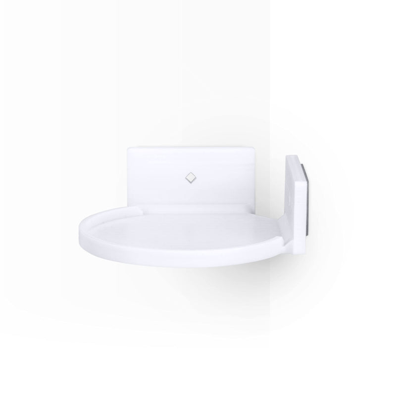  [AUSTRALIA] - BRAINWAVZ 4” Small Floating Shelf, Adhesive & Screw in, for Bluetooth Speakers, Cameras, Plants, Toys, Books & More, Easy to Install Shelves Wall Mount (White)