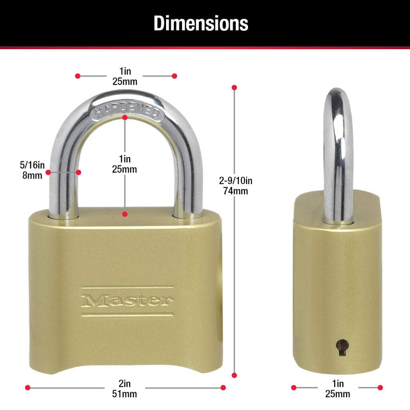  [AUSTRALIA] - Master Lock Combination Lock, Indoor and Outdoor Padlock, Resettable Combination Locker Lock, 175D Standard-Number Combo