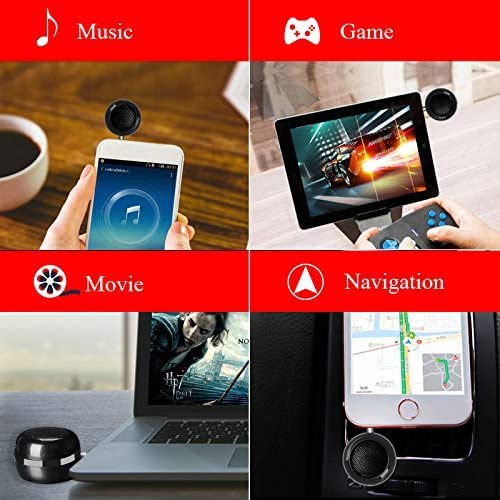  [AUSTRALIA] - Mini Speaker with 3.5mm Aux Input Jack, 3W Loud Portable Speaker for iPhone iPod iPad Cellphone Tablet Laptop, with USB Rechargeable Battery, Gift Choice for Kids, Silver
