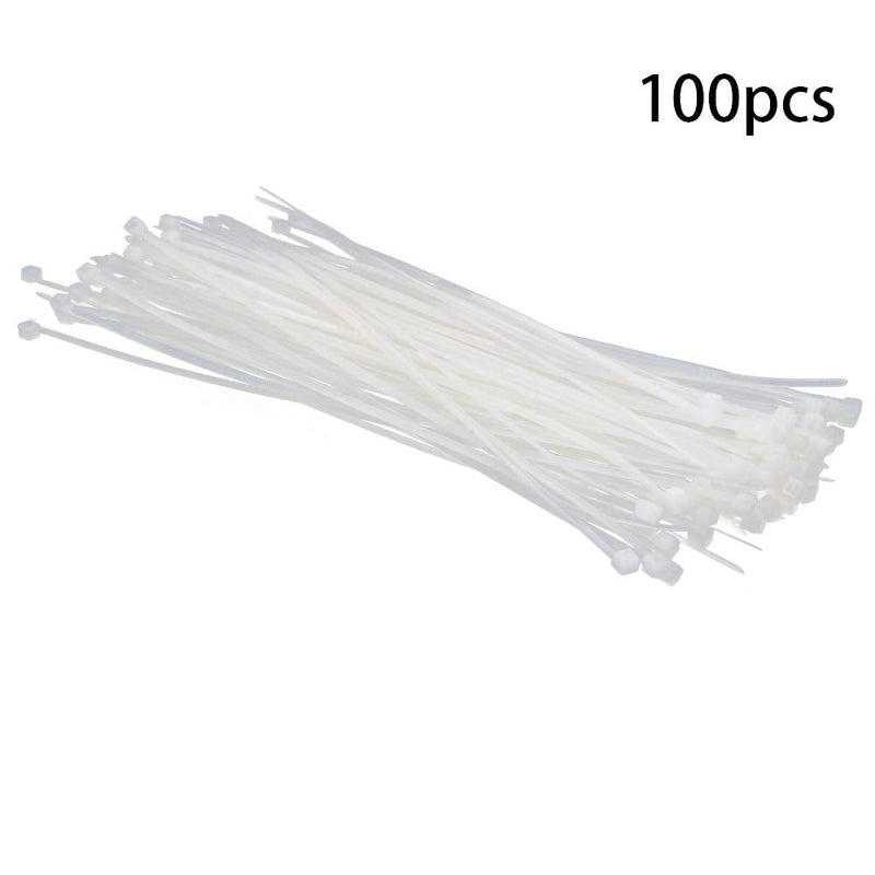  [AUSTRALIA] - MroMax Cable Zip Ties 7.87 Inch x 0.08 Inch(L x W) Self-Locking Nylon Tie Wraps White 100pcs 7.87"x 0.08"