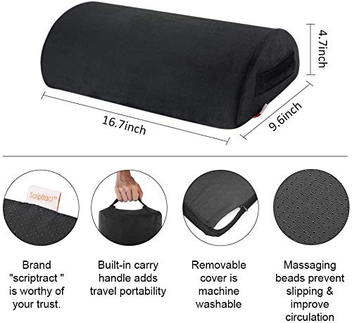 Ergonomic Foot Rest Cushion Under Desk with High Rebound Ergonomic Foam Non-Slip Half-Cylinder Footstool Footrest Ottoman for Home Office Desk Airplane Travel (Black) Black - LeoForward Australia