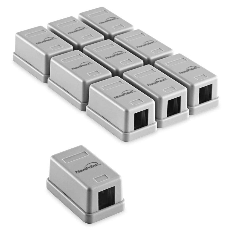  [AUSTRALIA] - NavePoint Keystone Jack Surface-Mount Box 1-Port Gray, 10-Pack