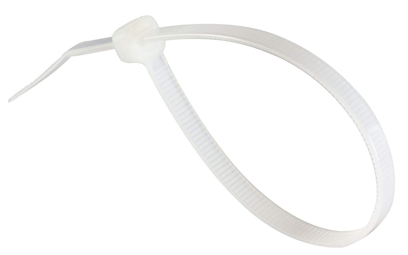  [AUSTRALIA] - GTSE 8 Inch White/Clear Zip Ties, 100 Pack, 50lb Strength, UV Resistant Strong Nylon Cable Ties, Self-Locking 8" Tie Wraps 8" (50lb)