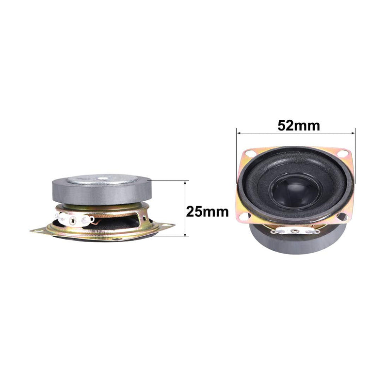  [AUSTRALIA] - uxcell 3W 52mm Square Shape 4 Ohm DIY Speaker Replacement Loudspeaker 2pcs