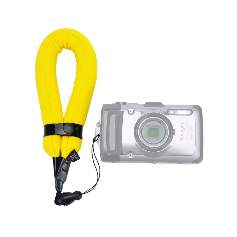  [AUSTRALIA] - JJC Waterproof Camera Float Strap Cell Phone Float Strap Compatible with Olympus TG-6 TG-5 TG-4 Nikon W300 W100 Canon D30 Fuji XP140 XP130 XP90 XP80 & Smartphone Cell Phone Inside Waterproof Case Yellow