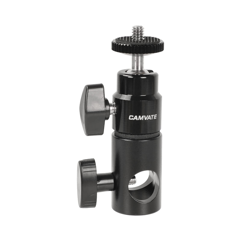  [AUSTRALIA] - CAMVATE 16mm Light Pole Stand Head Mount + Super Clamp with Mini Ball Head + Light Stand Mount Articulated 1/4''-20 Mini Ball Head