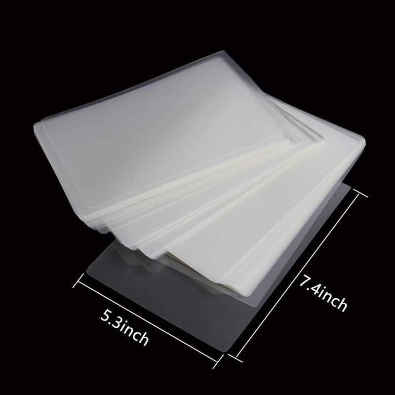  [AUSTRALIA] - Halcent 5"x7" Photo Laminating Pouches, 3 mil Laminator Sheets Pouches for Sealed Photo Card Documents, Glossy Laminate Sheet 100-Pack(5.3" x 7.4") 5.3" X 7.4"