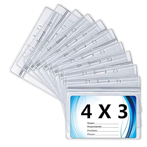  [AUSTRALIA] - (10 Pack) Vaccine Card Holder - Travel Accessories, Vaccine Card Protector, Airplane Travel Essentials ID Badge Holder, CDC Vaccination Covid Card Protector Waterproof, 4" X 3" Name Tag Holders.