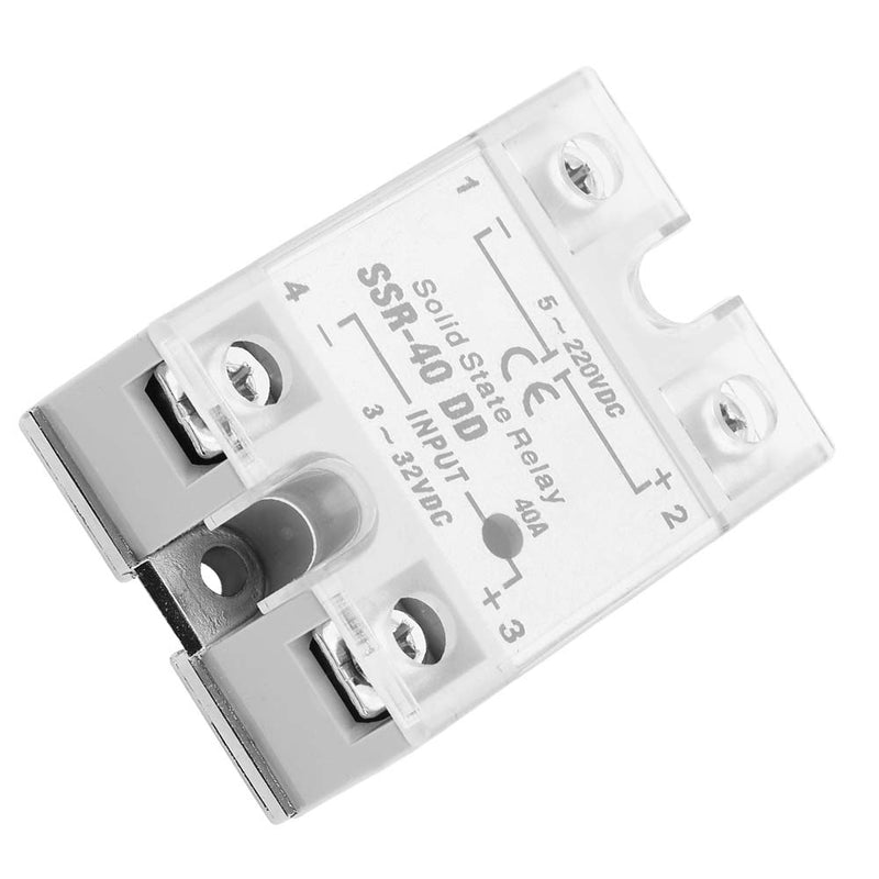  [AUSTRALIA] - SSR-40DD Solid State Relay DC to DC (Input 3-32V DC Output 5-220V DC), SSR Solid State Relay SSR-40 DD, 40A 50-60Hz