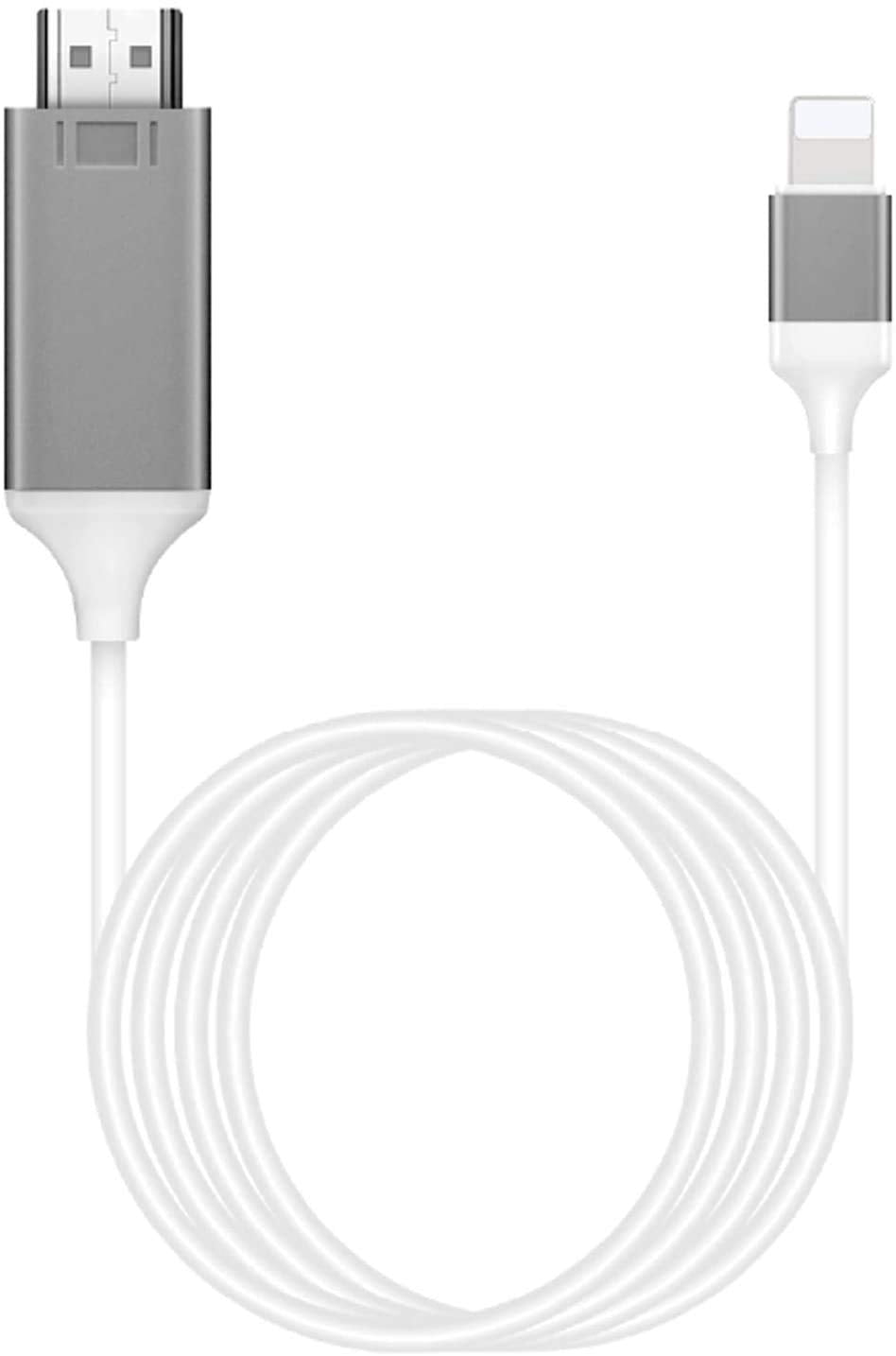  [AUSTRALIA] - [Apple MFi Certified] Lightning to HDMI Adapter for Phone to TV,Compatible with iPhone,iPad, Sync Screen Connector Directly Connect on HD TV/Monitor/Projector NO Need Power Supply (White) white
