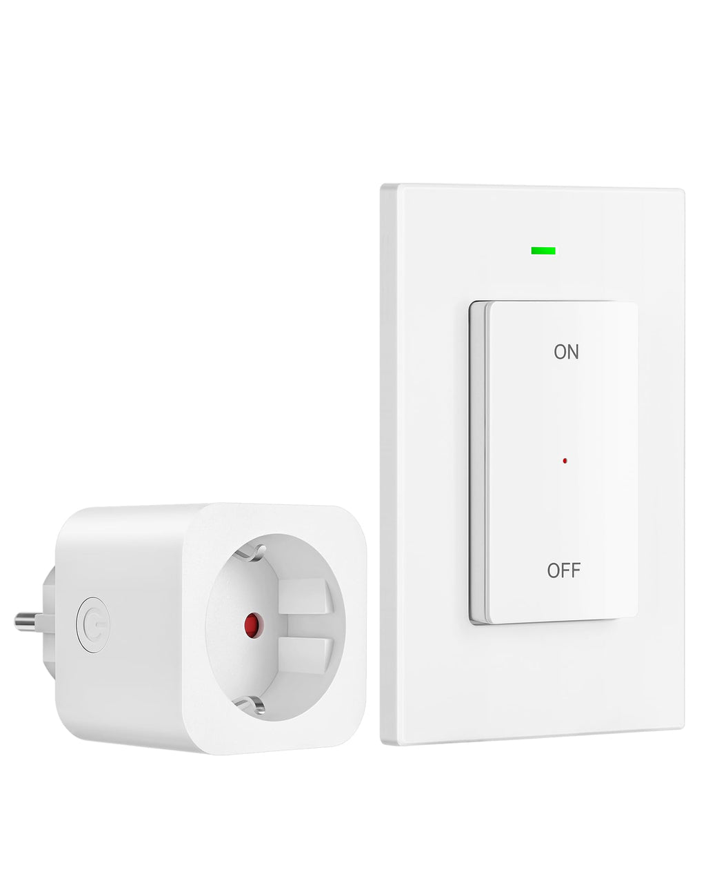  [AUSTRALIA] - DEWENWILS wireless sockets with remote control, 16A 3680W, plug-in on/off wireless wall switch, no cable required, expandable light switch for holiday decoration, 30M range, pre-programmed, white