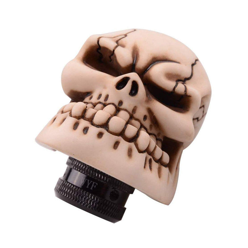  [AUSTRALIA] - WYF Shifter Knob, Human Bone Skull Gear Stick Shift Lever Cover Universal Fit for Most Manual or Automatic Transmission Without Button (Bone Color) Bone Color