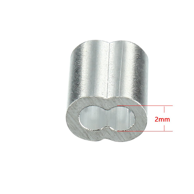 uxcell Aluminum Crimping Loop Sleeve Double Barrel for 1/16" - 5/64" Wire Rope Pack of 50 - LeoForward Australia