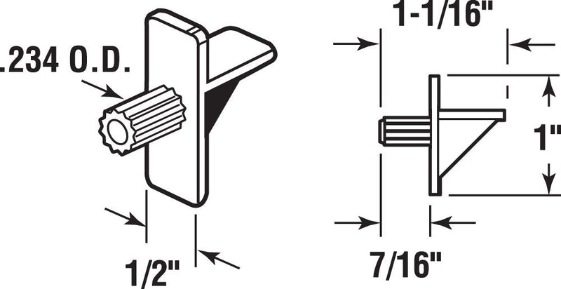  [AUSTRALIA] - Prime-Line Products U 9255N Shelf Support Pegs, 1/4 In. Diameter, Plastic, Brown (Pack Of 8),