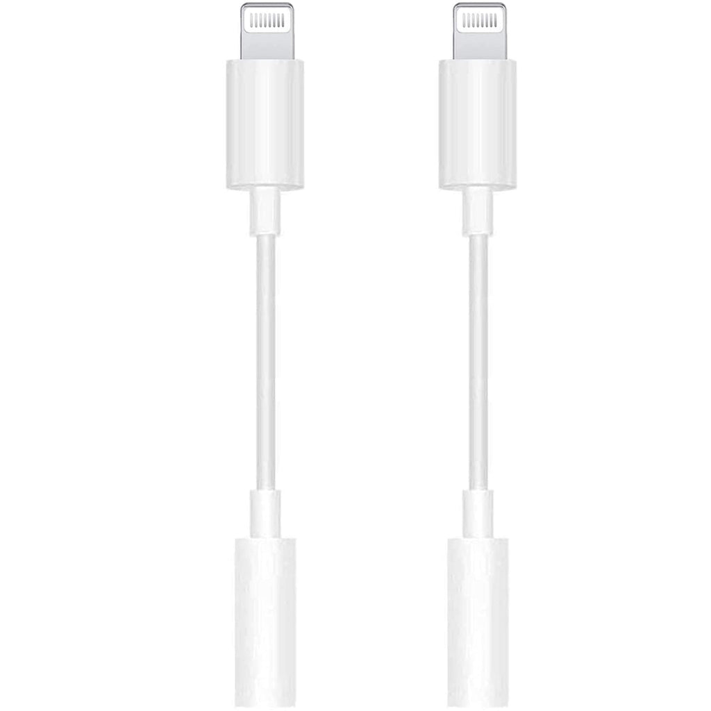  [AUSTRALIA] - 2 Pack Apple MFi Certified Lightning to 3.5 mm Headphone Jack Adapter, Aux Audio Dongle Cable Earphones Headphones Converter Compatible with iPhone 12 12 Pro11 XR XS X 8 7 iPad iPod