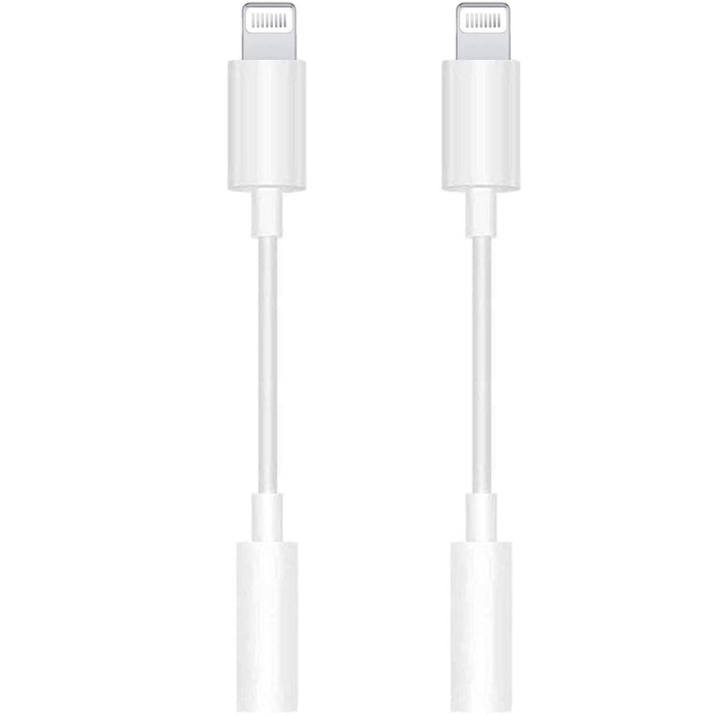  [AUSTRALIA] - 2 Pack Apple MFi Certified Lightning to 3.5 mm Headphone Jack Adapter, Aux Audio Dongle Cable Earphones Headphones Converter Compatible with iPhone 12 12 Pro11 XR XS X 8 7 iPad iPod