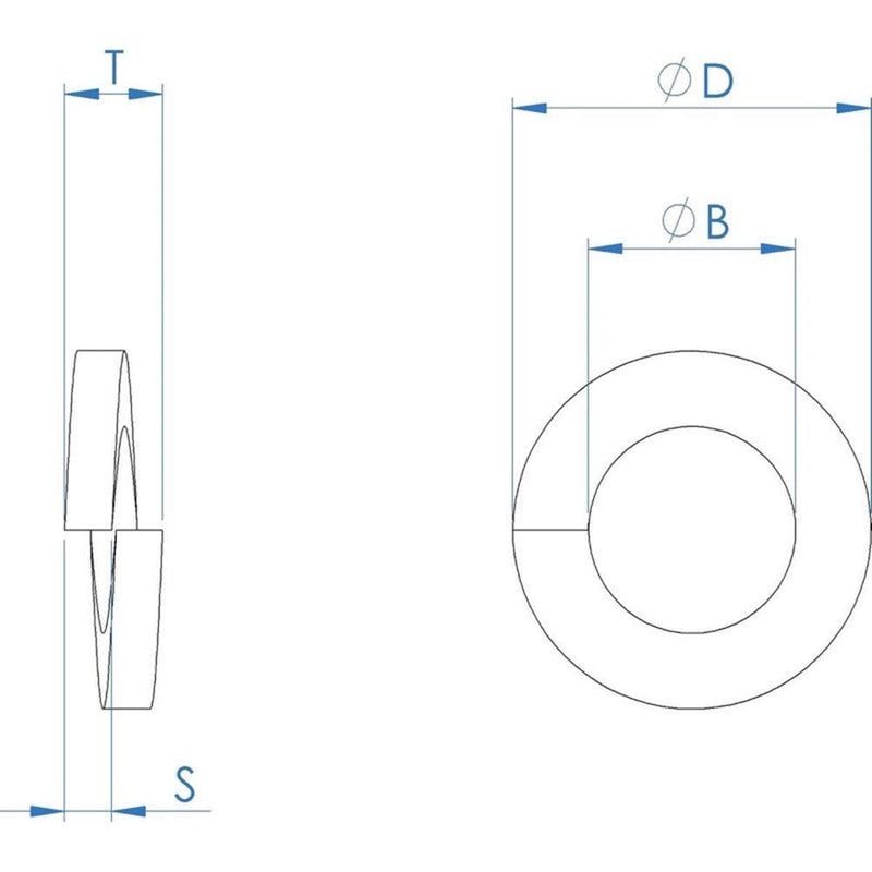  [AUSTRALIA] - FullerKreg 1/4" Medium Split Lock Washer,18-8 Stainless Steel,100-Pack