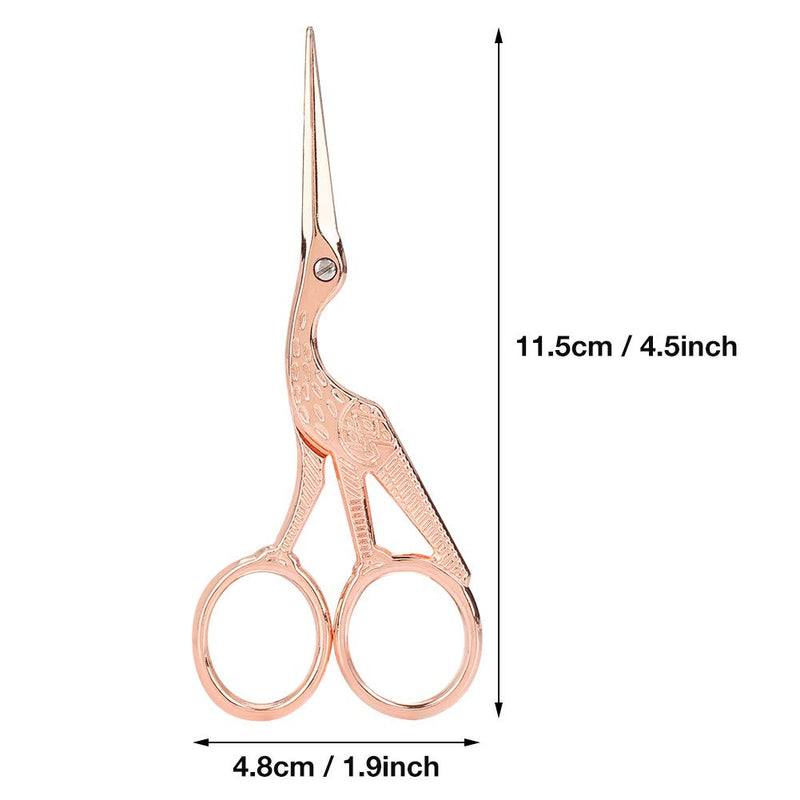  [AUSTRALIA] - HEEPDD Embroidery Scissors, Vintage Rose Gold Classic Stork Scissors Stainless Steel Tip Sewing Scissors for DIY Tailor Art Work