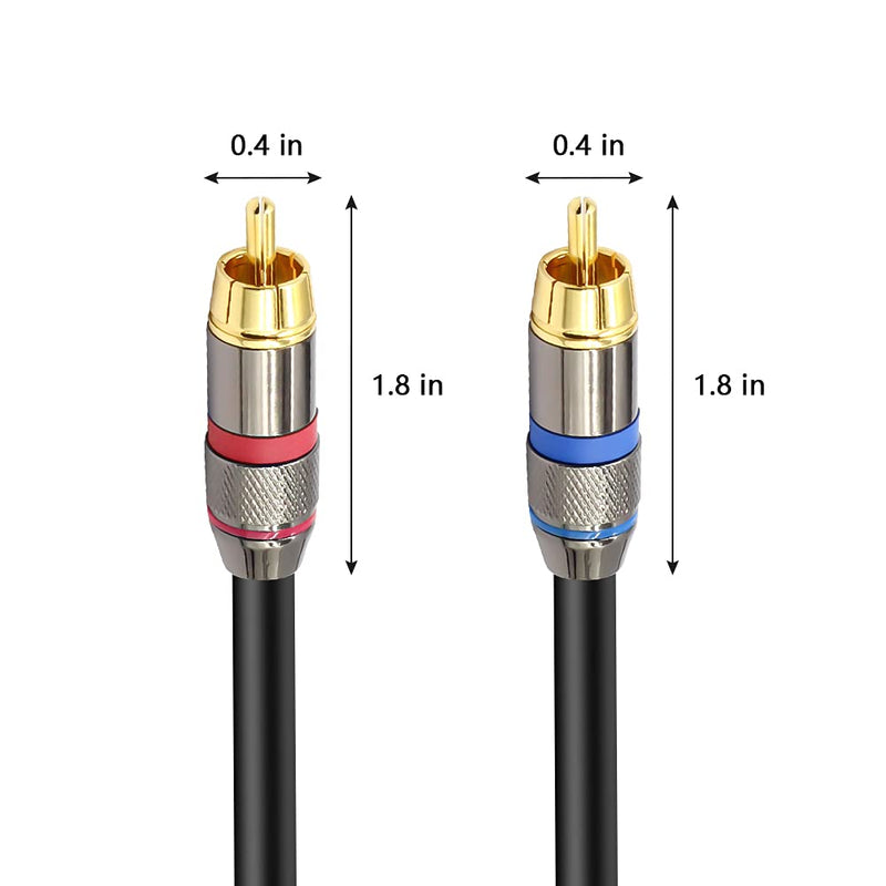 YABEDA RCA Y Cable,Gold Plated RCA Male to Dual RCA Male (1 Male to 2 Male) Stereo Audio Y Adapter Subwoofer Cable - 1.6feet/50cm - LeoForward Australia
