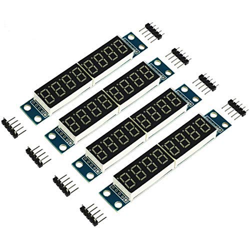  [AUSTRALIA] - DEVMO 4pcs 8-Digit 7 Segment Module MAX7219 8 Bit Digital Segment Tube LED Display Module Supports Cascade Eight Bit Serial 3 IO Ports Compatible with Ar-duino MCU/51/AVR/STM32