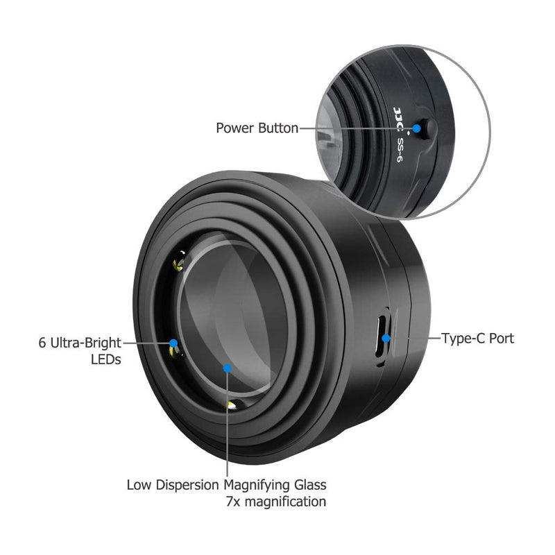  [AUSTRALIA] - JJC 7x Camera Sensor Loupe Magnifier CCD CMOS Sensor Inspection Device Cleaning Tool for Canon Nikon Sony Fujifilm Panasonic Olympus DSLR Camera/Mirrorless Camera and More