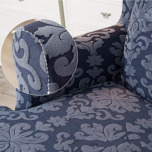  [AUSTRALIA] - WAQIA Stretch Wingback Chair Slipcovers 2 Piece Wing Back Armchair Covers Slip Resistant Stylish Jacquard Spandex Polyester Fabric Sofa Covers for Furniture Protector in Living Room (Coffee) Coffee