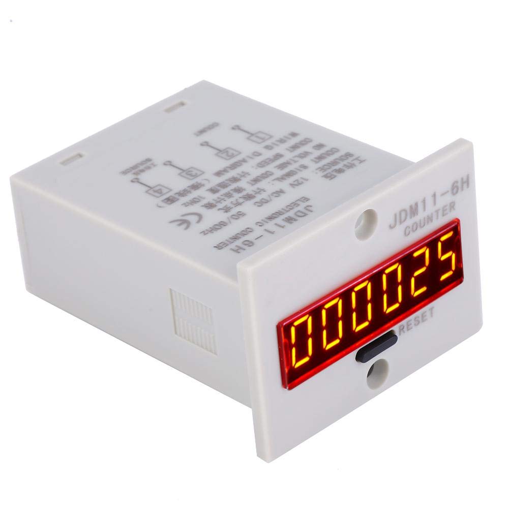  [AUSTRALIA] - Electronic Counter, JDM11-6H No Voltage Counter 6 Digit Electronic LED Digital Display Counter Relay(AC/DC24V) AC/DC24V