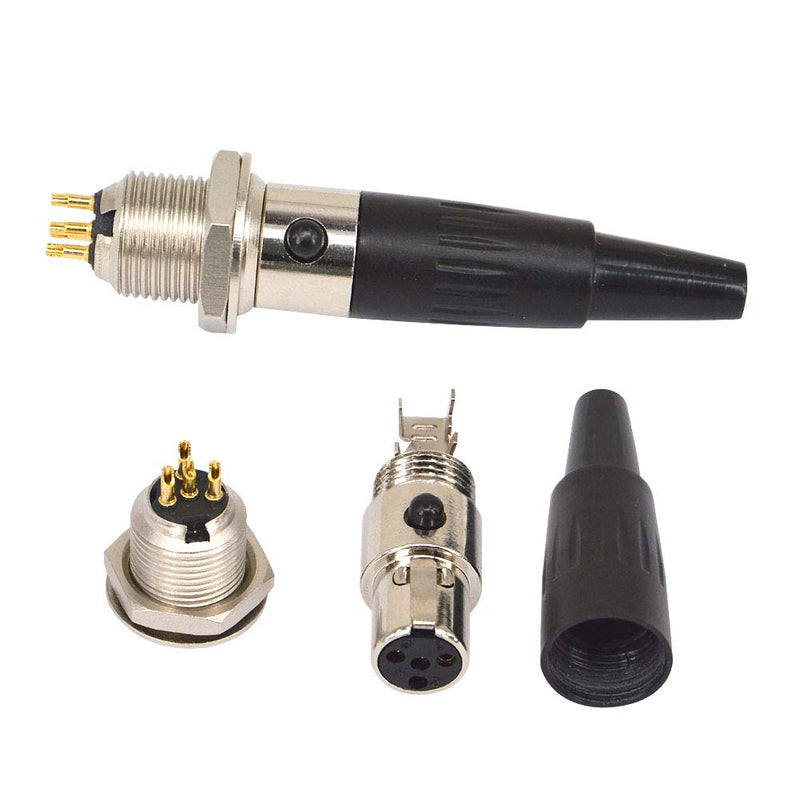  [AUSTRALIA] - 4 Pin Mini XLR TA4F Male Female Panel Mount Socket Connector Mic Audio Socket Mini-XLR Connector Mini XLR Jack,4 Pin for Pro Microphones Aviation Set of 2