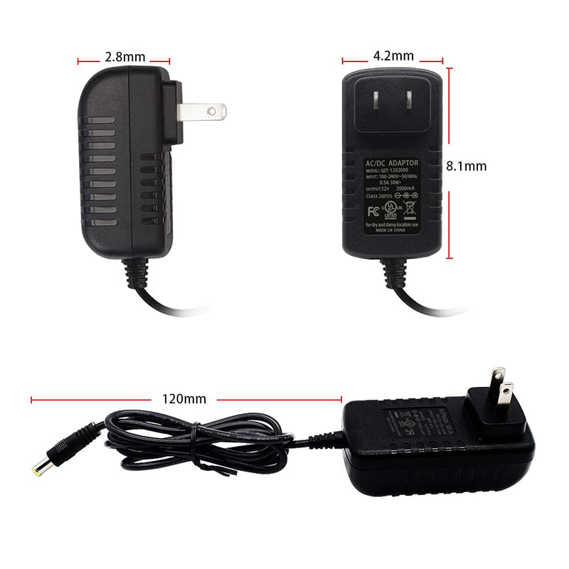  [AUSTRALIA] - UL Certification DC12V2A Power Adapter, AC100-240V to DC12V Transformer, Switching Power Supply for 12V Surveillance Cameras, 12V2A Power Adapter, 2.1mm X 5.5mm Plug (2 pcs)