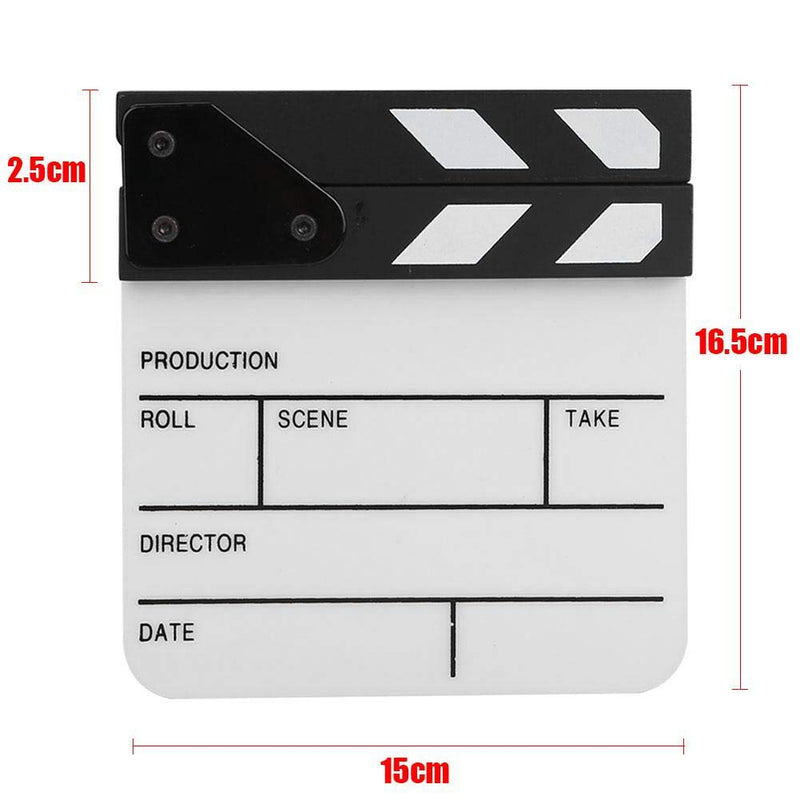  [AUSTRALIA] - Clap Board, Mini Acrylic Director Scene Clapperboard Classic Movie Film Clap Board with a Pen,for Shoot Props/Advertisement/Home Decoration/Cosplay/Background(Black and White whiteboard PAV1BWE3S) Black and White Whiteboard Pav1bwe3s