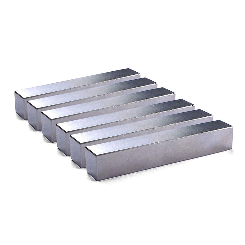  [AUSTRALIA] - Powerful Neodymium Bar Magnets, Rare Earth Magnets Rectangular Magnets Metal Neodymium Magnet - 48 x 10 x 10 mm, Pack of 6