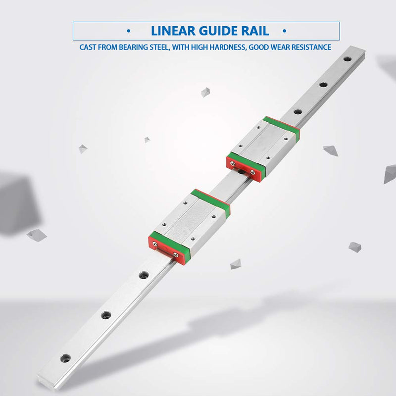  [AUSTRALIA] - Linear Rail Guide 400mm, LML15H Mini Bearing Steel Linear Sliding Guideway, with 2 Linear Guide Blocks, for Automatic Equipment, DIY 3D Printer, CNC Machine