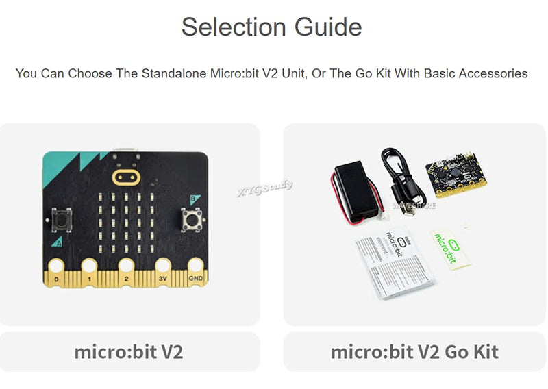  [AUSTRALIA] - Micro:bit V2 Go Kit Pocket-Sized BBC Built-in Speaker and Microphone Upgraded Processor ARM Cortex-M4 2.4G Radio/BLE Bluetooth 5.0 Touch Sensitive Logo @XYGStudy Micro:bit V2 Go Kit