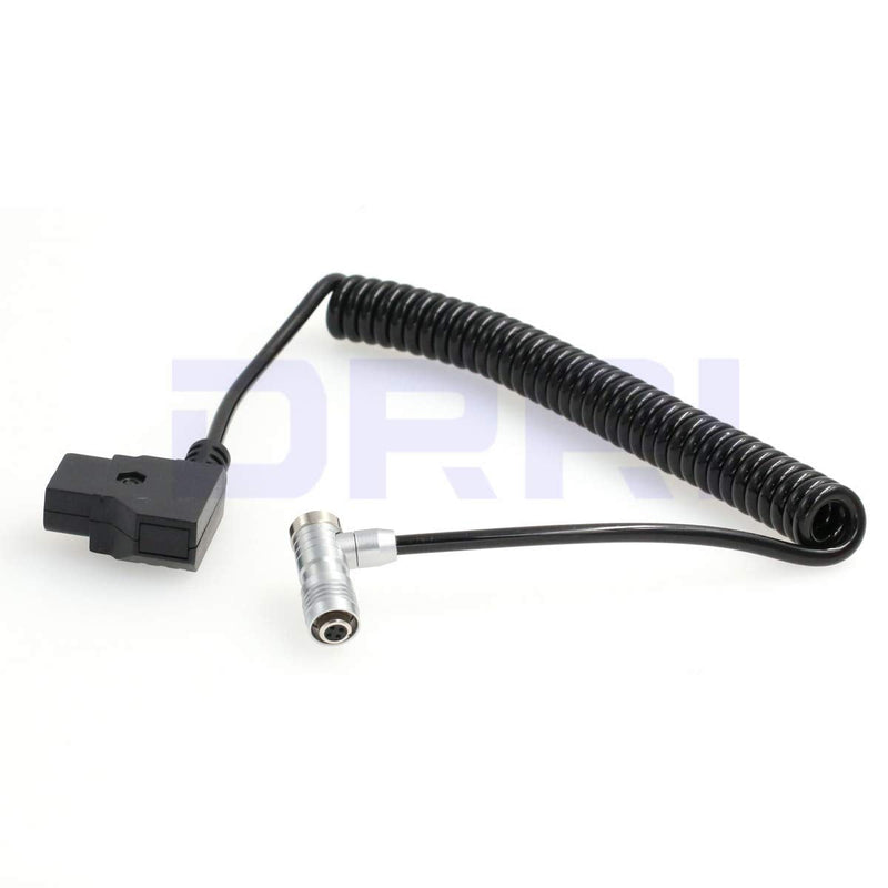  [AUSTRALIA] - DRRI Right Angle 4pin Female to dtap Coiled Cable for Portkeys BM5 BM7 HH7 HS7monitor Elbow Plug