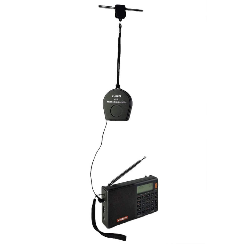  [AUSTRALIA] - XHDATA AN-80 Shortwave Reel Antenna FM SW External Antenna Whip Antenna to Improve Signal Reception Suitable for FM SW Radio Small