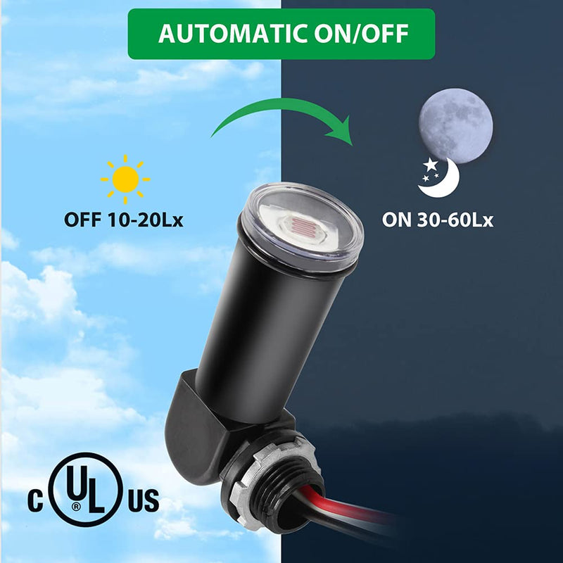  [AUSTRALIA] - GBAYSA 1 Pack Outdoor Photoelectric Sensor,Dusk to Dawn Swivel Mount Conduit Lighting Control with Photocell,Automatic Adjustable Photo Sensor Switch for Indoor and Outdoor Light