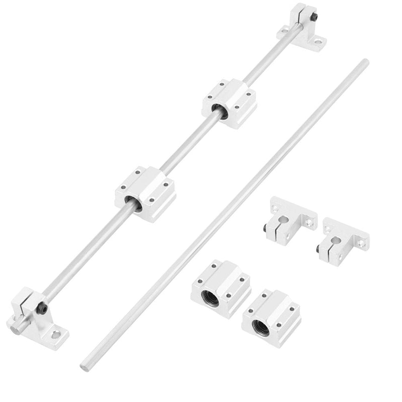  [AUSTRALIA] - Linear Rod, 8mm x 400mm CNC Linear Rail Shaft Rod + SC8UU Bearing Block Set Sliding Block Height 21mm for Woodworking Machinery